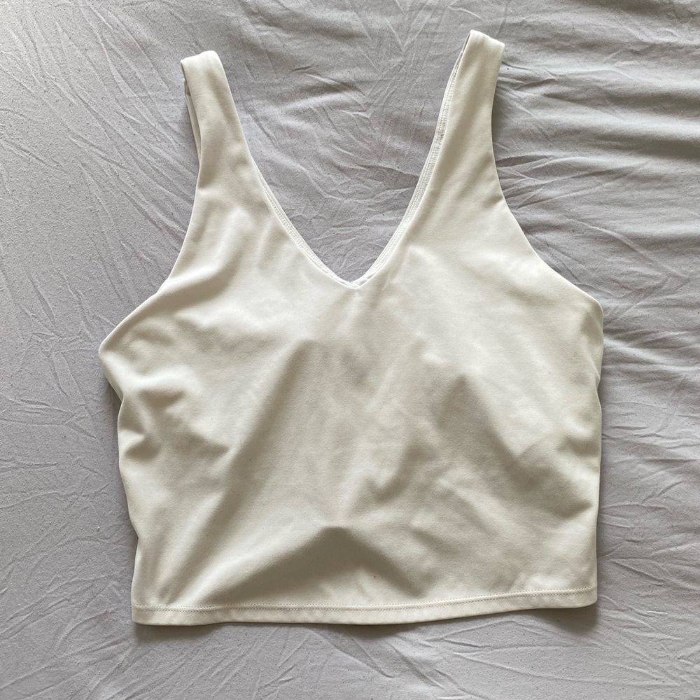 All in Motion Cream V-Neck Top